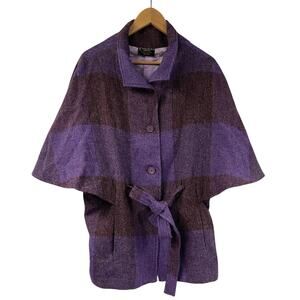Triona Designs Purple Donegal Jacket Medium 100% Wool
